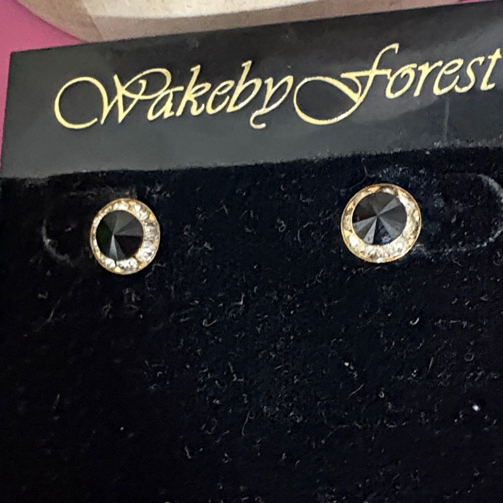 Gold and Black Crystal Earrings